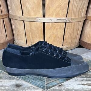 Munro American Petra Black Gray Suede Leather Loafers Sneakers Womens Size 11